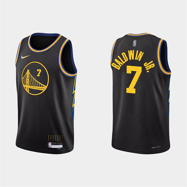 Men's Golden State Warriors #7 Patrick Baldwin Jr. 2022 Black Stitched Basketball Jersey Men's Golden State Warriors #7 Patrick Baldwin Jr. 2022 Black Stitched Basketball Jersey