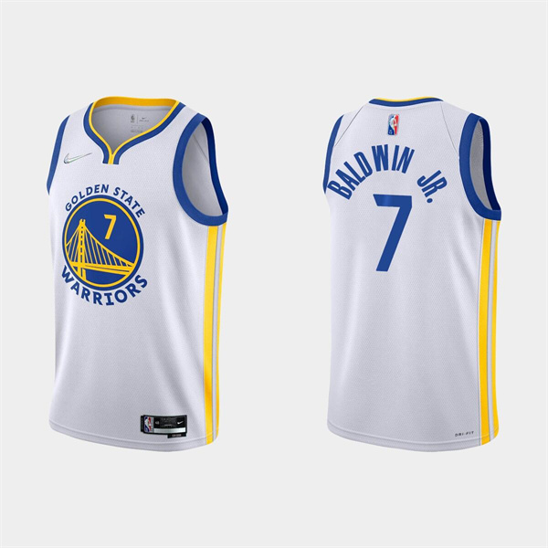Men's Golden State Warriors #7 Patrick Baldwin Jr. 2022 White Stitched Basketball Jersey Men's Golden State Warriors #7 Patrick Baldwin Jr. 2022 White Stitched Basketball Jersey