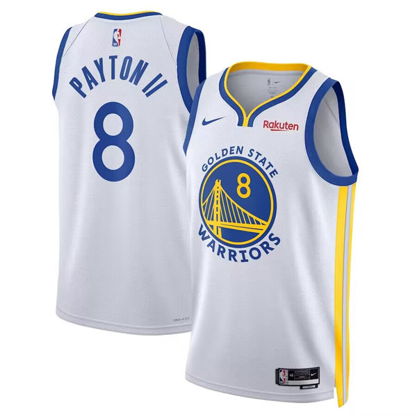 Men's Golden State Warriors #8 Gary Payton II 2022 23 White Icon Edition Swingman Stitched Basketball Jersey