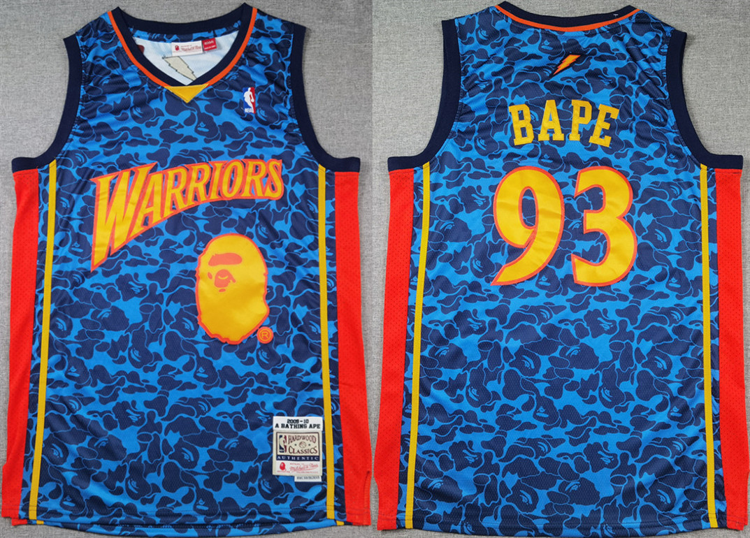Men's Golden State Warriors #93 Bape Royal Throwback Stitched Jersey Men's Golden State Warriors #93 Bape Royal Throwback Stitched Jersey