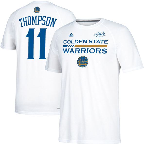 Men's Golden State Warriors 11 Klay Thompson White 2017 NBA Finals Bound Gametime Shooter T-Shirt Men's Golden State Warriors 11 Klay Thompson White 2017 NBA Finals Bound Gametime Shooter T-Shirt