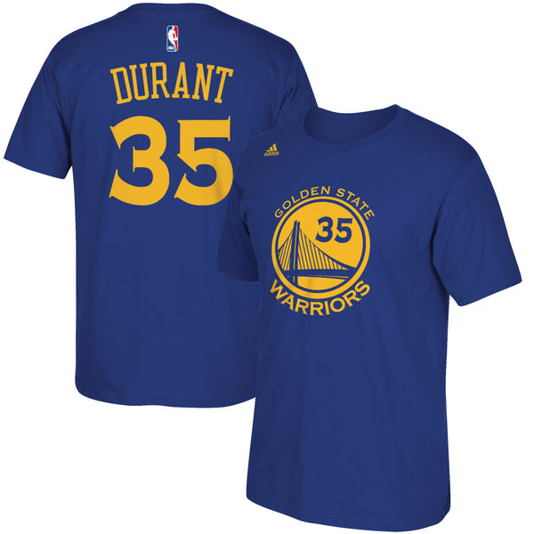 Men's Golden State Warriors 35 Kevin Durant Royal Name & Number T-Shirt Men's Golden State Warriors 35 Kevin Durant Royal Name & Number T-Shirt