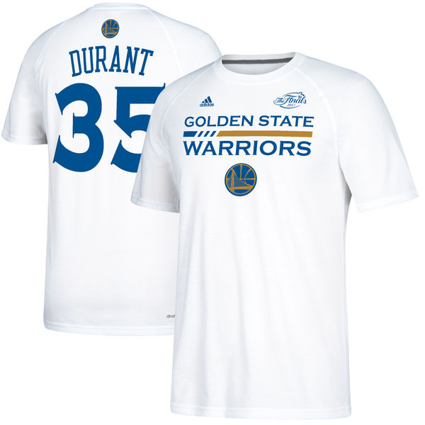 Men's Golden State Warriors 35 Kevin Durant White 2017 NBA Finals Bound Gametime Shooter T-Shirtirt Men's Golden State Warriors 35 Kevin Durant White 2017 NBA Finals Bound Gametime Shooter T-Shirtirt