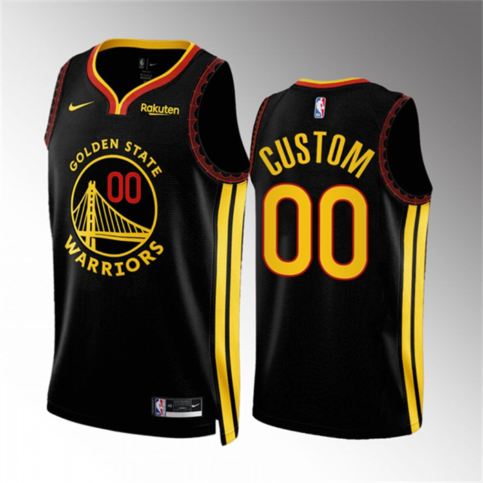 Men's Golden State Warriors Active Player Custom Black 2023 24 City Edition Stitched Basketball Jerseys Men's Golden State Warriors Active Player Custom Black 2023 24 City Edition Stitched Basketball Jerseys