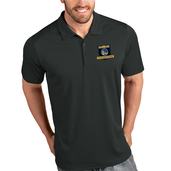 Men's Golden State Warriors Antigua Black Legacy Pique Polo Men's Golden State Warriors Antigua Black Legacy Pique Polo