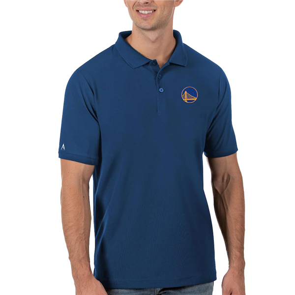 Men's Golden State Warriors Antigua Royal Legacy Pique Polo Men's Golden State Warriors Antigua Royal Legacy Pique Polo