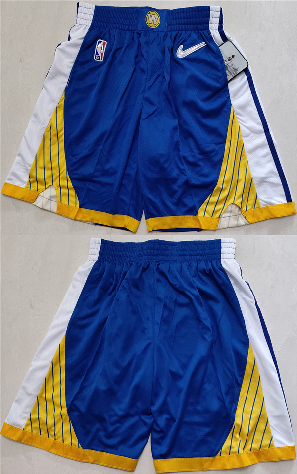 Men's Golden State Warriors Blue Gold Shorts(Run Small) Men's Golden State Warriors Blue Gold Shorts(Run Small)