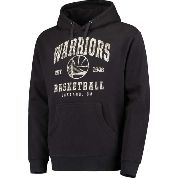Men's Golden State Warriors Fanatics Branded Black Camo Stacked Hoodie