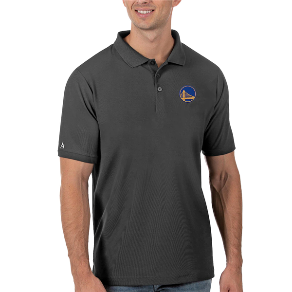 Men's Golden State Warriors Grey Legacy Pique Polo Men's Golden State Warriors Grey Legacy Pique Polo