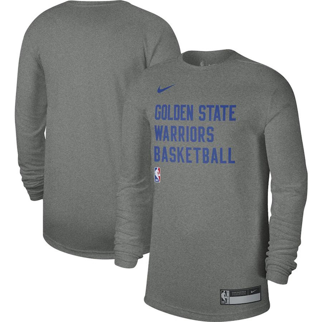 Men's Golden State Warriors Heather Gray 2023 24 Legend On-Court Practice Long Sleeve T-Shirt