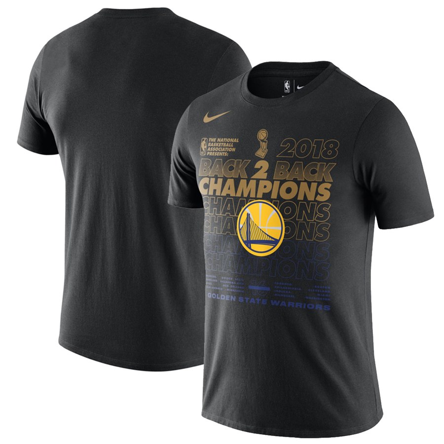 Men's Golden State Warriors Nike Black 2018 NBA Finals Champions Locker Room T-Shirt