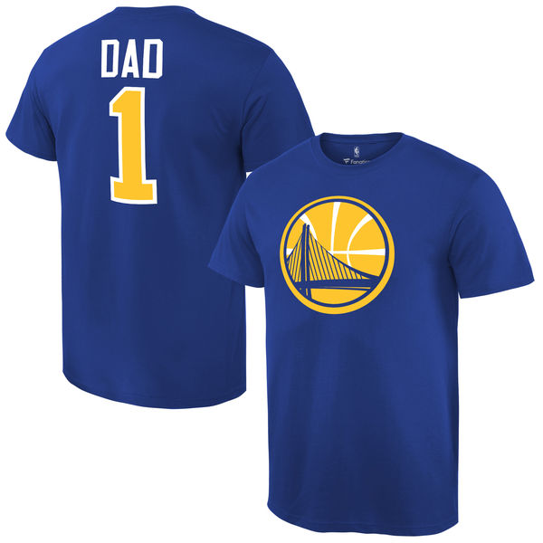 Men's Golden State Warriors Royal 1 Dad T-Shirt Men's Golden State Warriors Royal 1 Dad T-Shirt
