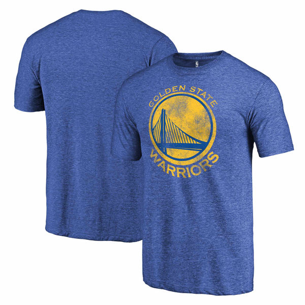 Men's Golden State Warriors Royal Distressed Team Tri Blend T-Shirt Men's Golden State Warriors Royal Distressed Team Tri Blend T-Shirt