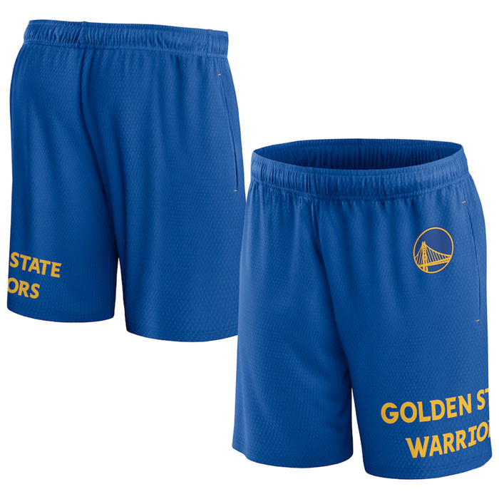 Men's Golden State Warriors Royal Free Throw Mesh Shorts Men's Golden State Warriors Royal Free Throw Mesh Shorts