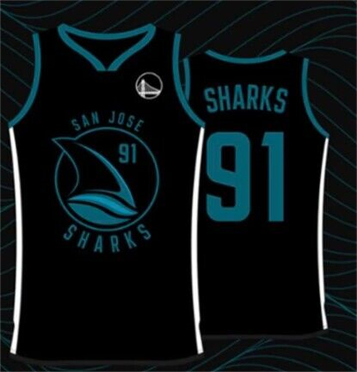 Men's Golden State Warriors X San Jose Sharks #91 Black Basketball Jersey Men's Golden State Warriors X San Jose Sharks #91 Black Basketball Jersey