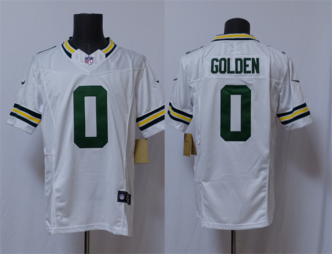 Men's Green Bay Packers #0 Matthew Golden White Vapor 2025 F.U.S.E. Limited Stitched Football Jersey Men's Green Bay Packers #0 Matthew Golden White Vapor 2025 F.U.S.E. Limited Stitched Football Jersey