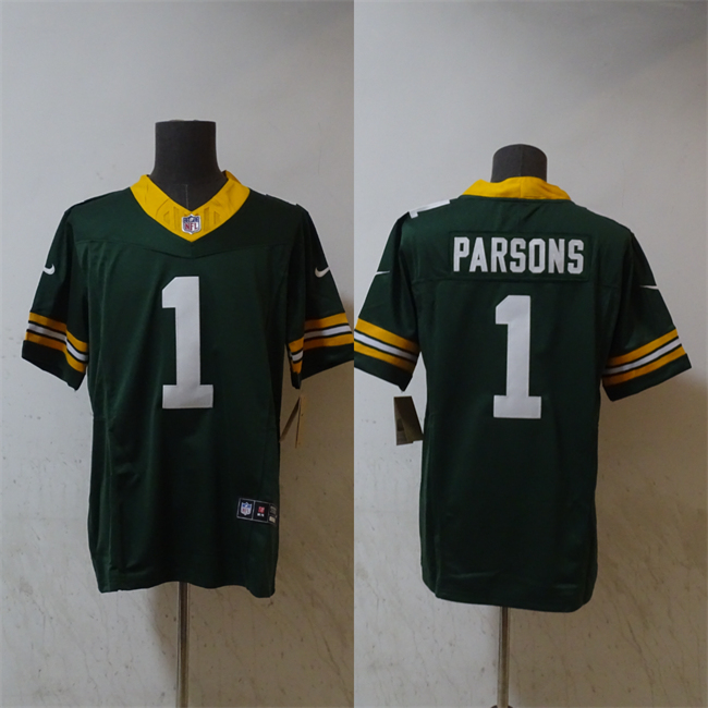 Men's Green Bay Packers #1 Micah Parsons Green Vapor 2025 F.U.S.E. Limited Stitched Football Jersey Men's Green Bay Packers #1 Micah Parsons Green Vapor 2025 F.U.S.E. Limited Stitched Football Jersey