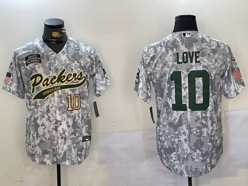 Men's Green Bay Packers #10 Jordan Love 2024 Arctic Camo Salute To Service Stitched Baseball Jersey 1