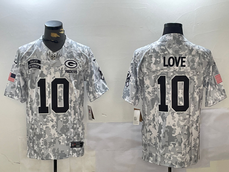 Men's Green Bay Packers #10 Jordan Love 2024 F.U.S.E Arctic Camo Salute To Service Limited Stitched Football Jersey Men's Green Bay Packers #10 Jordan Love 2024 F.U.S.E Arctic Camo Salute To Service Limited Stitched Football Jersey