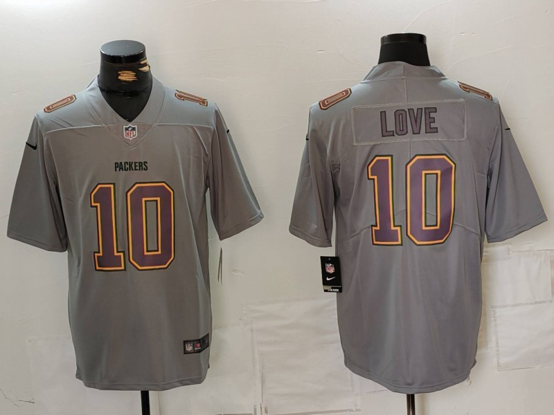 Men's Green Bay Packers #10 Jordan Love Gray Fashion Vapor Limited Stitched Football Jersey Men's Green Bay Packers #10 Jordan Love Gray Fashion Vapor Limited Stitched Football Jersey