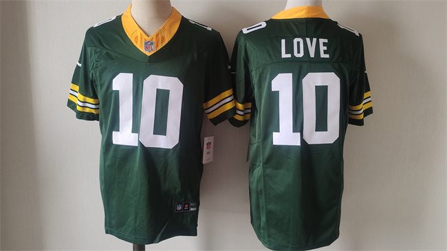 Men's Green Bay Packers #10 Jordan Love Green Vapor 2024 F.U.S.E. Limited Stitched Football Jersey Men's Green Bay Packers #10 Jordan Love Green Vapor 2024 F.U.S.E. Limited Stitched Football Jersey