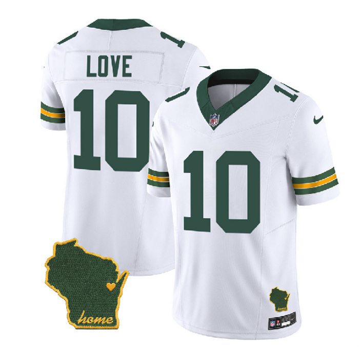 Men's Green Bay Packers #10 Jordan Love White 2023 F.U.S.E. Home Patch Vapor Untouchable Limited Stitched Jersey Men's Green Bay Packers #10 Jordan Love White 2023 F.U.S.E. Home Patch Vapor Untouchable Limited Stitched Jersey