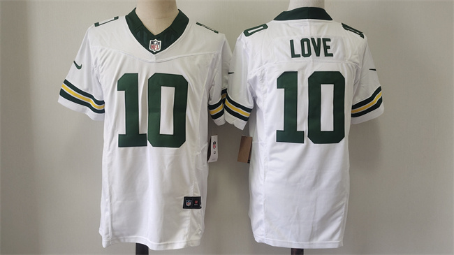 Men's Green Bay Packers #10 Jordan Love White Vapor 2024 F.U.S.E. Limited Stitched Football Jersey Men's Green Bay Packers #10 Jordan Love White Vapor 2024 F.U.S.E. Limited Stitched Football Jersey