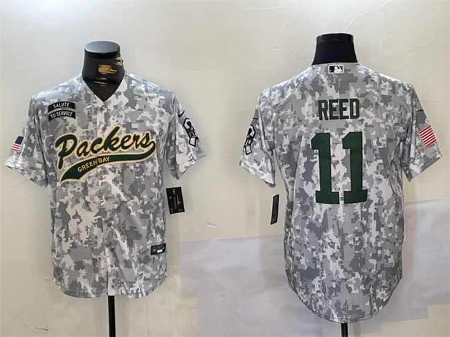 Men's Green Bay Packers #11 Jayden Reed 2024 Arctic Camo Salute To Service Stitched Baseball Jersey Men's Green Bay Packers #11 Jayden Reed 2024 Arctic Camo Salute To Service Stitched Baseball Jersey