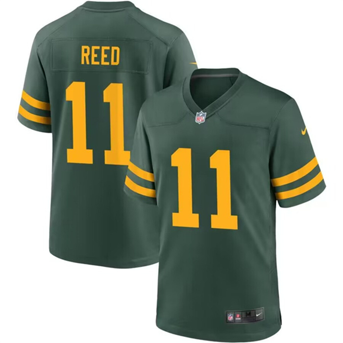 Men's Green Bay Packers #11 Jayden Reed Green Stitched Game Jersey Men's Green Bay Packers #11 Jayden Reed Green Stitched Game Jersey
