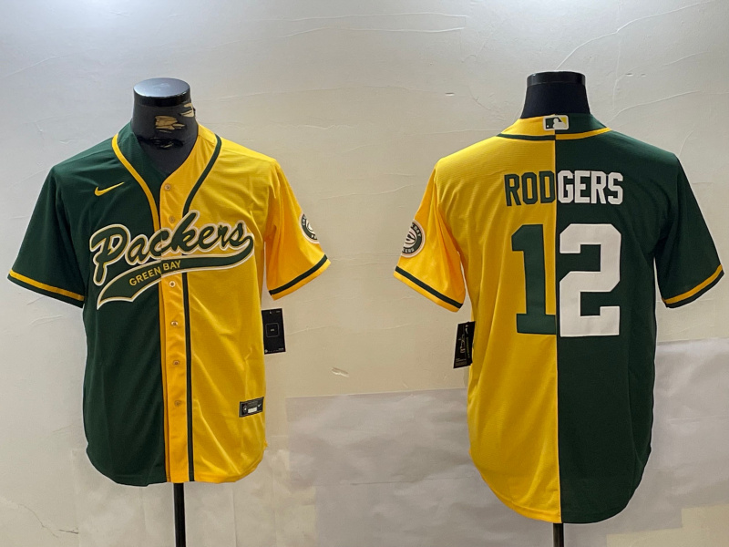 Men's Green Bay Packers #12 Aaron Rodgers Green Cool Base Stitched Baseball Jersey 5 Men's Green Bay Packers #12 Aaron Rodgers Green Cool Base Stitched Baseball Jersey 5