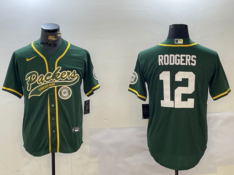 Men's Green Bay Packers #12 Aaron Rodgers Green Cool Base Stitched Baseball Jersey Men's Green Bay Packers #12 Aaron Rodgers Green Cool Base Stitched Baseball Jersey
