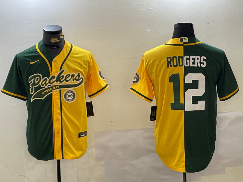 Men's Green Bay Packers #12 Aaron Rodgers Green Cool Base Stitched Baseball Jersey 6 Men's Green Bay Packers #12 Aaron Rodgers Green Cool Base Stitched Baseball Jersey 6