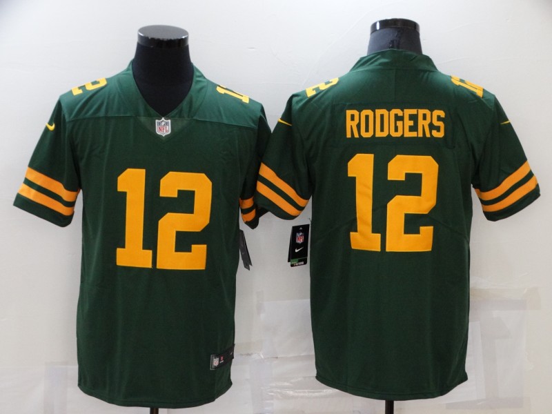 Men's Green Bay Packers #12 Aaron Rodgers Green Yellow 2021 Vapor Untouchable Stitched NFL Nike Limited Jersey Men's Green Bay Packers #12 Aaron Rodgers Green Yellow 2021 Vapor Untouchable Stitched NFL Nike Limited Jersey