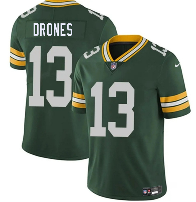 Men's Green Bay Packers #13 Kyron Drones Green 2026 Draft Vapor Untouchable Limited Stitched Football Jersey Men's Green Bay Packers #13 Kyron Drones Green 2026 Draft Vapor Untouchable Limited Stitched Football Jersey