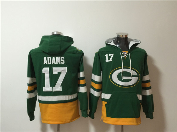 Men's Green Bay Packers #17 Davante Adams Green Ageless Must-Have Lace-Up Pullover Hoodie Men's Green Bay Packers #17 Davante Adams Green Ageless Must-Have Lace-Up Pullover Hoodie