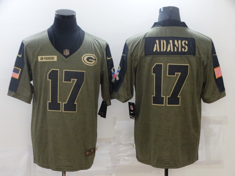 Men's Green Bay Packers #17 Davante Adams Nike Olive 2021 Salute To Service Limited Player Jersey Men's Green Bay Packers #17 Davante Adams Nike Olive 2021 Salute To Service Limited Player Jersey