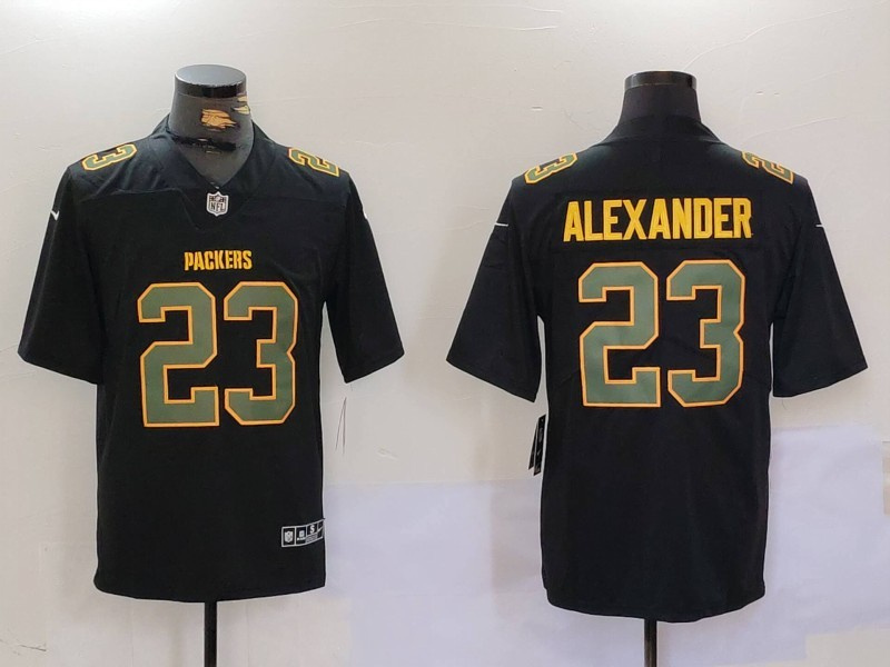 Men's Green Bay Packers #23 Jaire Alexander Black Fashion Vapor Limited Stitched Football Jersey 2 Men's Green Bay Packers #23 Jaire Alexander Black Fashion Vapor Limited Stitched Football Jersey 2