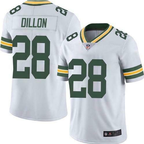 Men's Green Bay Packers #28 A.J. Dillon White Vapor Untouchable Limited Stitched Jersey Men's Green Bay Packers #28 A.J. Dillon White Vapor Untouchable Limited Stitched Jersey