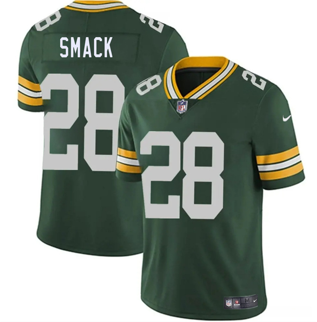 Men's Green Bay Packers #28 Trey Smack Green 2026 Draft Vapor Untouchable Limited Stitched Football Jersey Men's Green Bay Packers #28 Trey Smack Green 2026 Draft Vapor Untouchable Limited Stitched Football Jersey