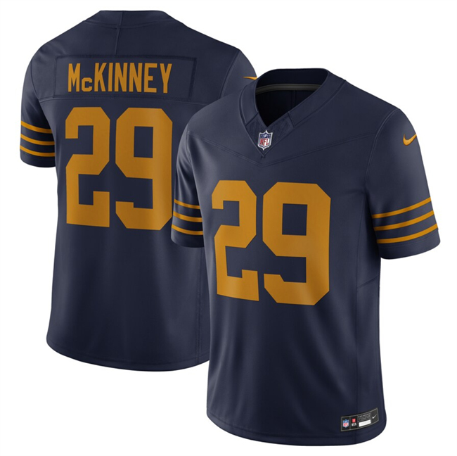 Men's Green Bay Packers #29 Xavier McKinney Navy The 1923 Classic Vapor F.U.S.E. Limited Stitched Football Jersey Men's Green Bay Packers #29 Xavier McKinney Navy The 1923 Classic Vapor F.U.S.E. Limited Stitched Football Jersey