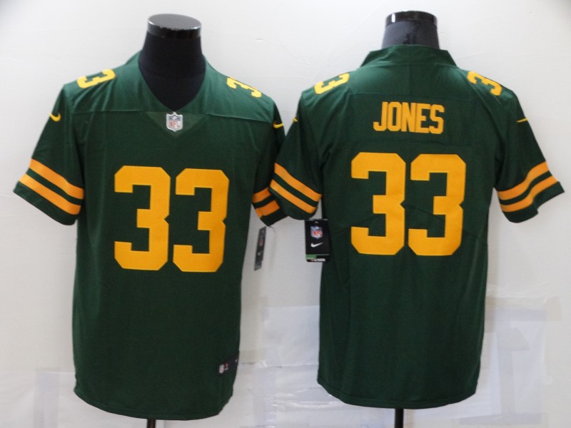 Men's Green Bay Packers #33 Aaron Jones Green Yellow 2021 Vapor Untouchable Stitched NFL Nike Limited Jersey Men's Green Bay Packers #33 Aaron Jones Green Yellow 2021 Vapor Untouchable Stitched NFL Nike Limited Jersey