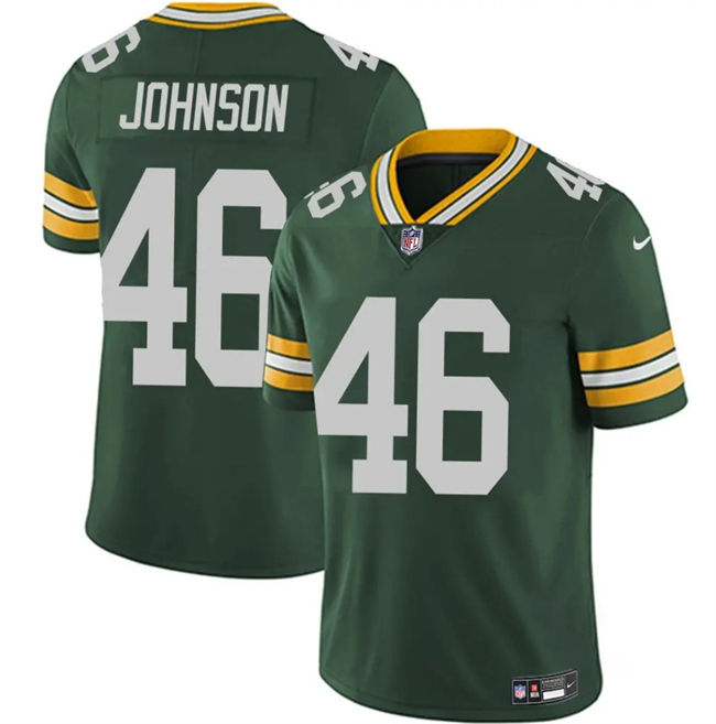 Men's Green Bay Packers #46 Amar Johnson Green 2025 Vapor Untouchable Limited Stitched Football Jersey Men's Green Bay Packers #46 Amar Johnson Green 2025 Vapor Untouchable Limited Stitched Football Jersey