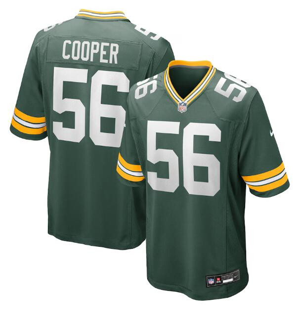 Men's Green Bay Packers #56 Edgerrin Cooper Green 2025 Stitched Game Jersey