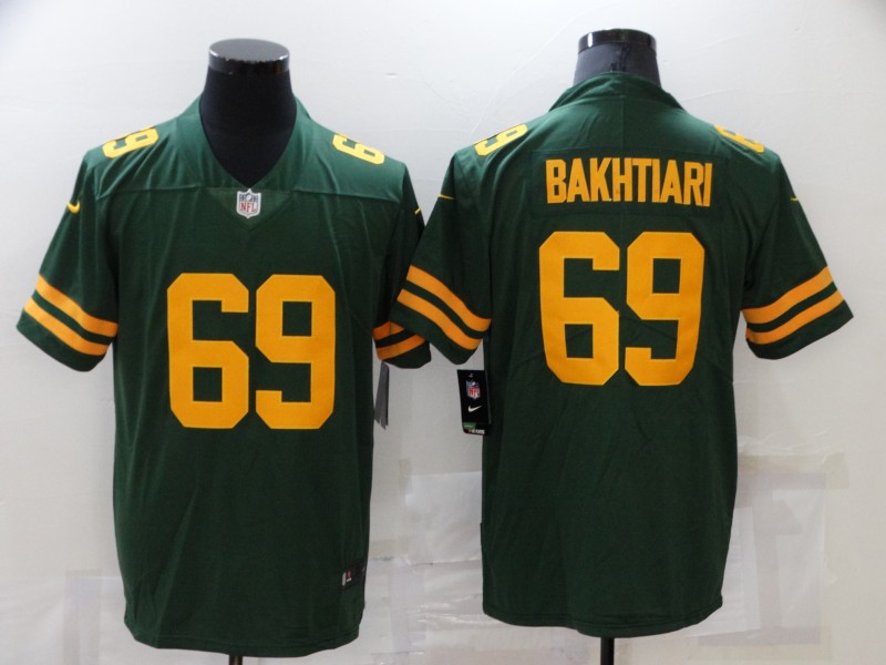 Men's Green Bay Packers #69 David Bakhtiari Green Yellow 2021 Vapor Untouchable Stitched NFL Nike Limited Jersey Men's Green Bay Packers #69 David Bakhtiari Green Yellow 2021 Vapor Untouchable Stitched NFL Nike Limited Jersey