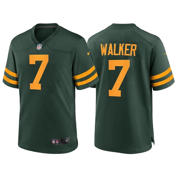 Men's Green Bay Packers #7 Quay Walker Green Stitched Football Jersey Men's Green Bay Packers #7 Quay Walker Green Stitched Football Jersey