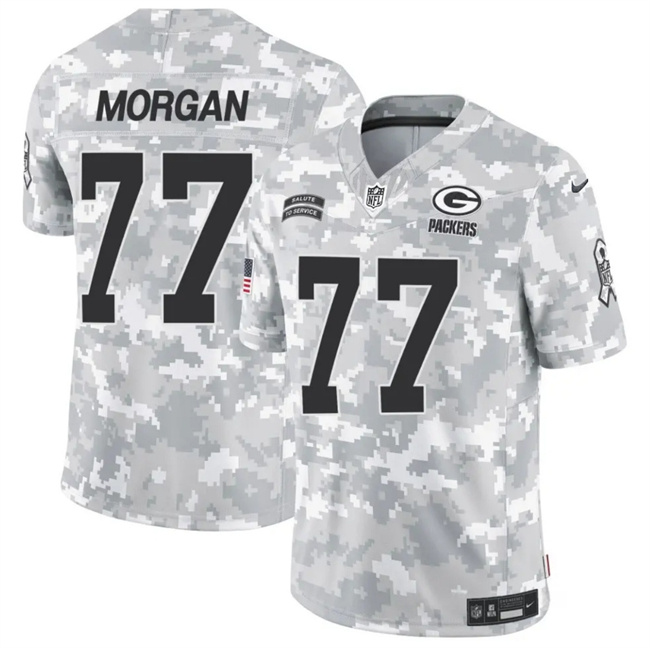 Men's Green Bay Packers #77 Jordan Morgan 2024 F.U.S.E Arctic Camo Salute To Service Limited Stitched Football Jersey Men's Green Bay Packers #77 Jordan Morgan 2024 F.U.S.E Arctic Camo Salute To Service Limited Stitched Football Jersey