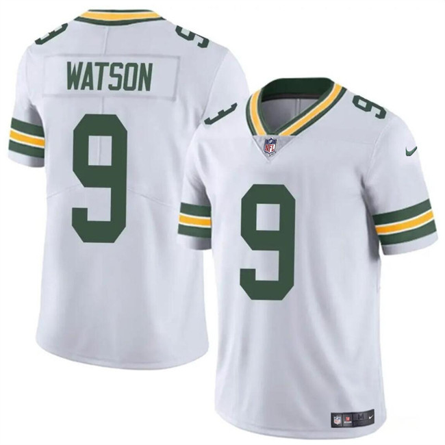 Men's Green Bay Packers #9 Christian Watson White Vapor Untouchable Limited Stitched Football Jersey Men's Green Bay Packers #9 Christian Watson White Vapor Untouchable Limited Stitched Football Jersey
