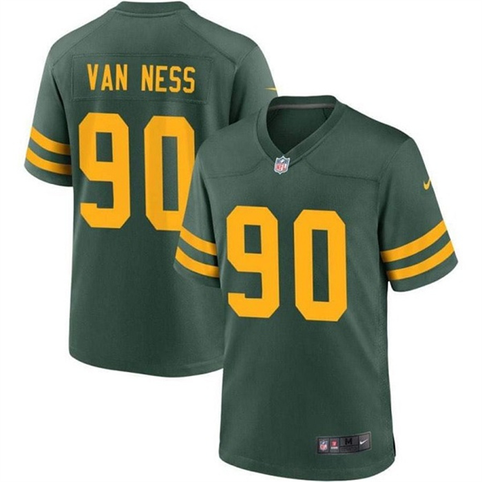 Men's Green Bay Packers #90 Lukas Van Ness Green Stitched Game Jersey 1 Men's Green Bay Packers #90 Lukas Van Ness Green Stitched Game Jersey 1