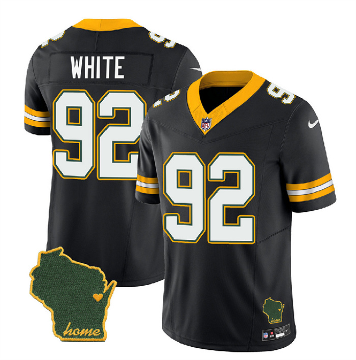 Men's Green Bay Packers #92 Reggie White Black 2023 F.U.S.E. Home Patch Vapor Untouchable Limited Stitched Jersey Men's Green Bay Packers #92 Reggie White Black 2023 F.U.S.E. Home Patch Vapor Untouchable Limited Stitched Jersey