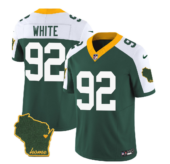 Men's Green Bay Packers #92 Reggie White Green White 2023 F.U.S.E. Home Patch Vapor Untouchable Limited Stitched Jersey Men's Green Bay Packers #92 Reggie White Green White 2023 F.U.S.E. Home Patch Vapor Untouchable Limited Stitched Jersey